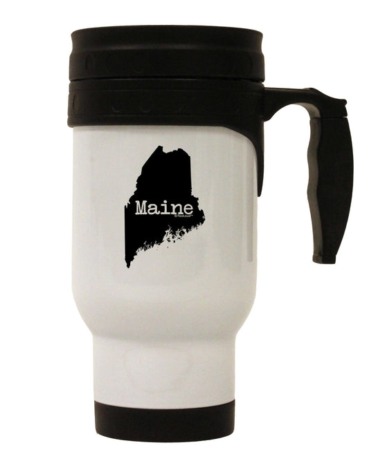 Maine - United States Shape Stainless Steel 14oz Travel Mug-Travel Mugs-TooLoud-White-Davson Sales