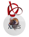 Majestic Aries Picture Circular Metal Ornament-Ornament-TooLoud-White-Davson Sales