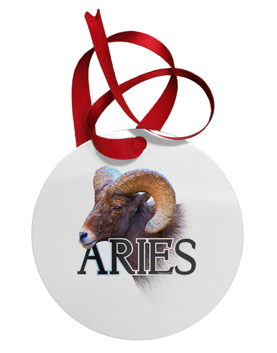 Majestic Aries Picture Circular Metal Ornament-Ornament-TooLoud-White-Davson Sales