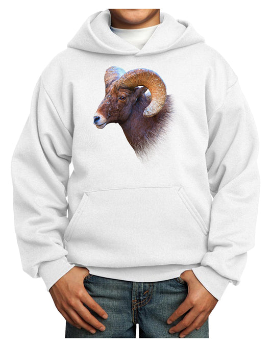 Majestic Bighorn Ram Youth Hoodie Pullover Sweatshirt-Youth Hoodie-TooLoud-White-XS-Davson Sales