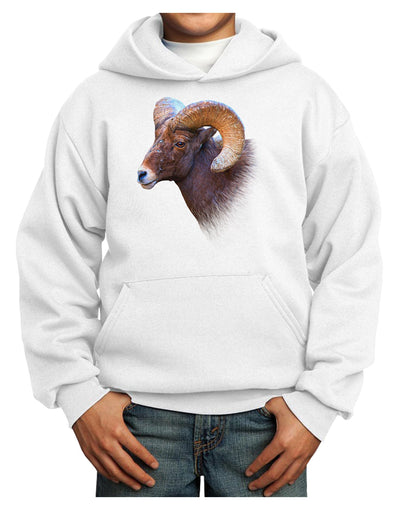 Majestic Bighorn Ram Youth Hoodie Pullover Sweatshirt-Youth Hoodie-TooLoud-White-XS-Davson Sales