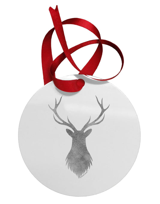 Majestic Stag Distressed Circular Metal Ornament-Ornament-TooLoud-White-Davson Sales