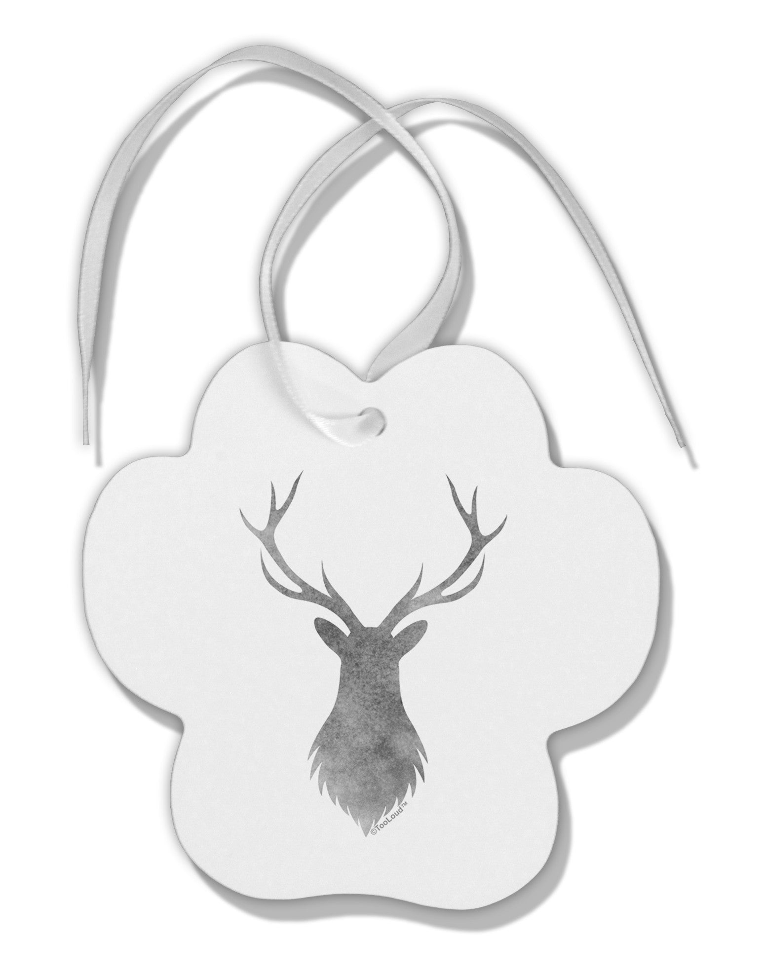 Majestic Stag Distressed Paw Print Shaped Ornament-Ornament-TooLoud-White-Davson Sales