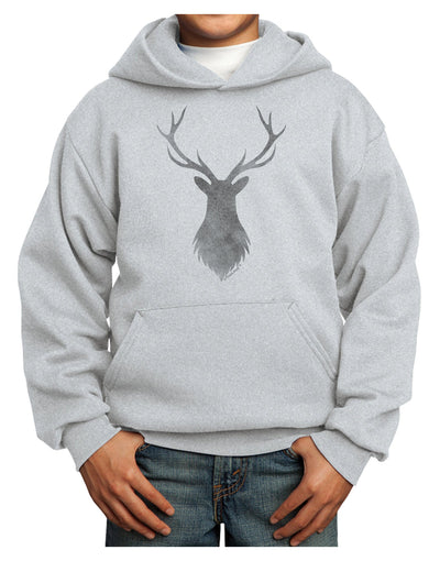 Majestic Stag Distressed Youth Hoodie Pullover Sweatshirt-Youth Hoodie-TooLoud-Ash-XS-Davson Sales