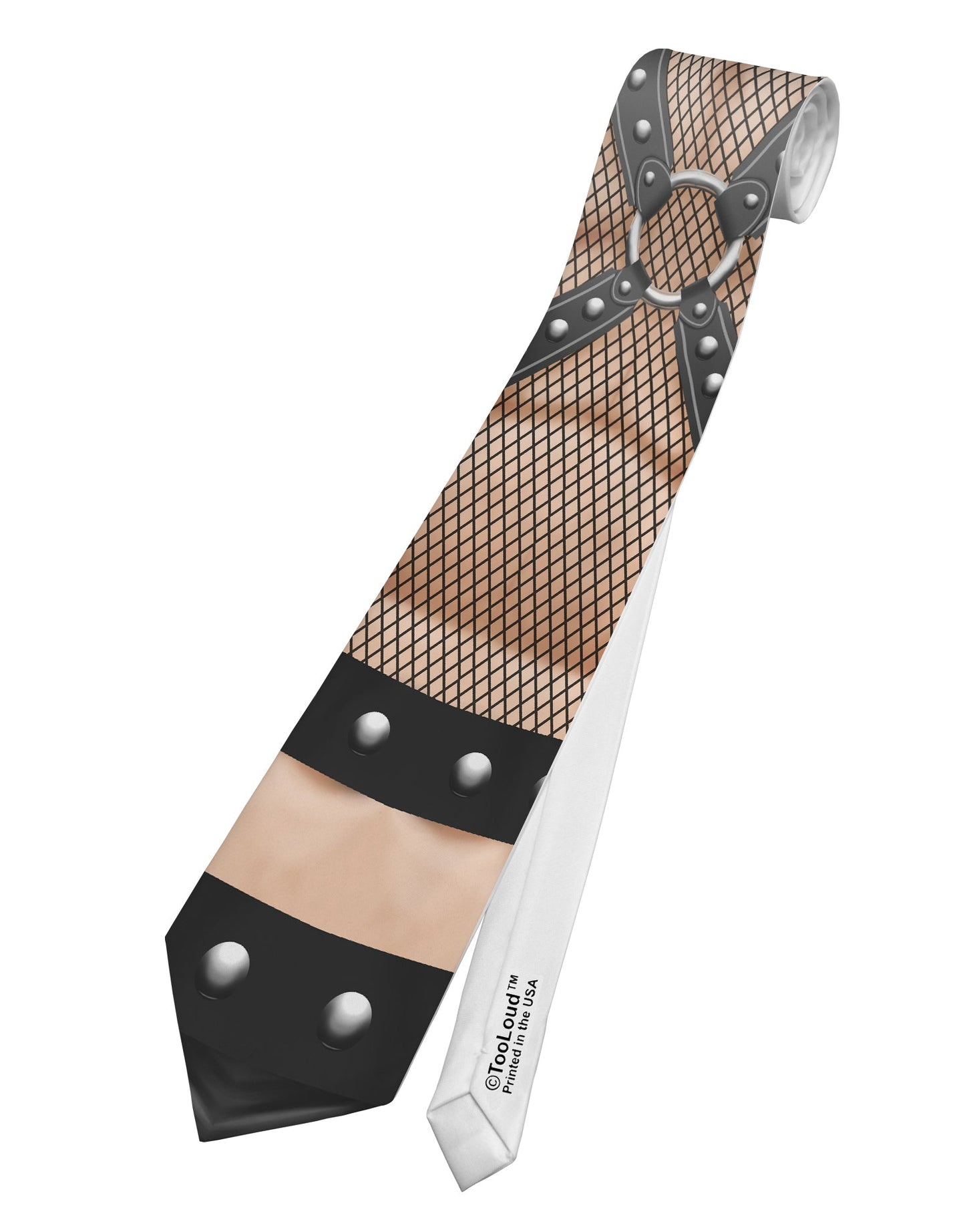 Male Bondage Costume All Over Printed White Necktie All Over Print by TooLoud