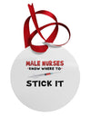 Male Nurses - Stick It Circular Metal Ornament-Ornament-TooLoud-White-Davson Sales