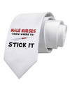 Male Nurses - Stick It Printed White Necktie