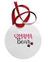 Mama Bear Paws Circular Metal Ornament-Ornament-TooLoud-White-Davson Sales