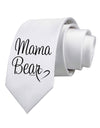 Mama Bear with Heart - Mom Design Printed White Necktie