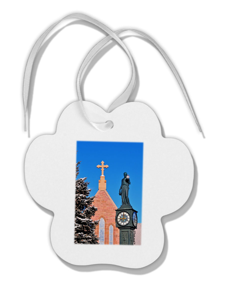 Manitou Springs Colorado Paw Print Shaped Ornament by TooLoud-Ornament-TooLoud-White-Davson Sales