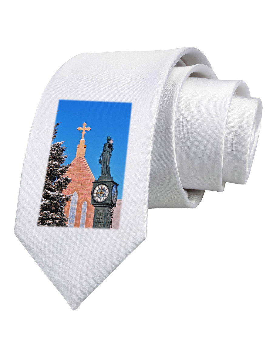 Manitou Springs Colorado Printed White Necktie by TooLoud