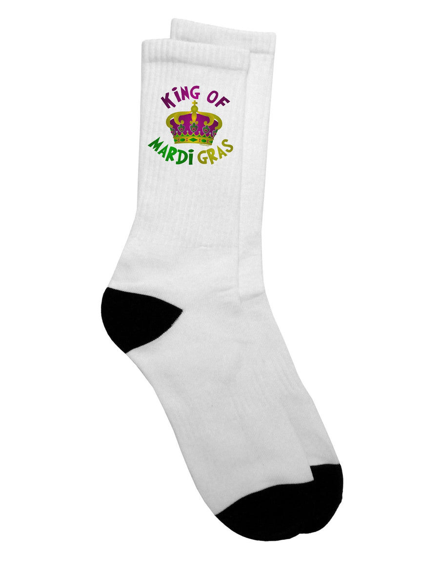 Mardi Gras Adult Crew Socks - The Ultimate Choice for Royalty - TooLoud-Socks-TooLoud-White-Ladies-4-6-Davson Sales