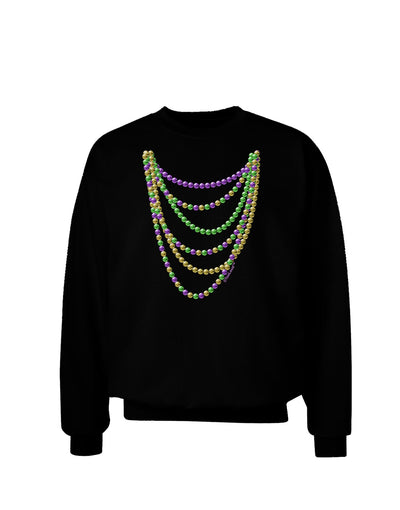Mardi Gras Beads Necklaces Adult Dark Sweatshirt-Sweatshirts-TooLoud-Black-Small-Davson Sales