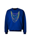 Mardi Gras Beads Necklaces Adult Dark Sweatshirt-Sweatshirts-TooLoud-Deep-Royal-Blue-Small-Davson Sales