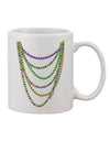 Mardi Gras Beads Necklaces - Exquisite 11 oz Coffee Mug TooLoud-11 OZ Coffee Mug-TooLoud-White-Davson Sales