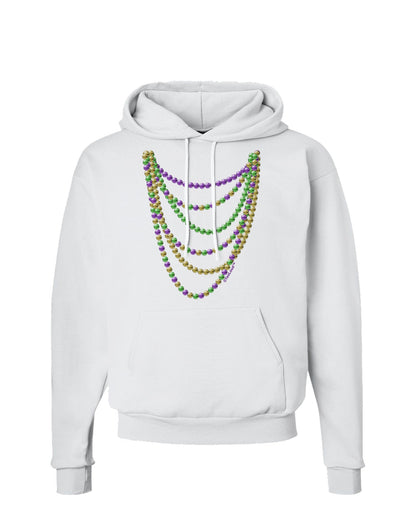 Mardi Gras Beads Necklaces Hoodie Sweatshirt-Hoodie-TooLoud-White-Small-Davson Sales