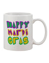 Mardi Gras Celebration Text 2 Printed 11 oz Coffee Mug - Expertly Crafted Drinkware-11 OZ Coffee Mug-TooLoud-White-Davson Sales