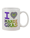 Mardi Gras Inspired 11 oz Coffee Mug - Perfect for Beverage Enthusiasts TooLoud-11 OZ Coffee Mug-TooLoud-White-Davson Sales