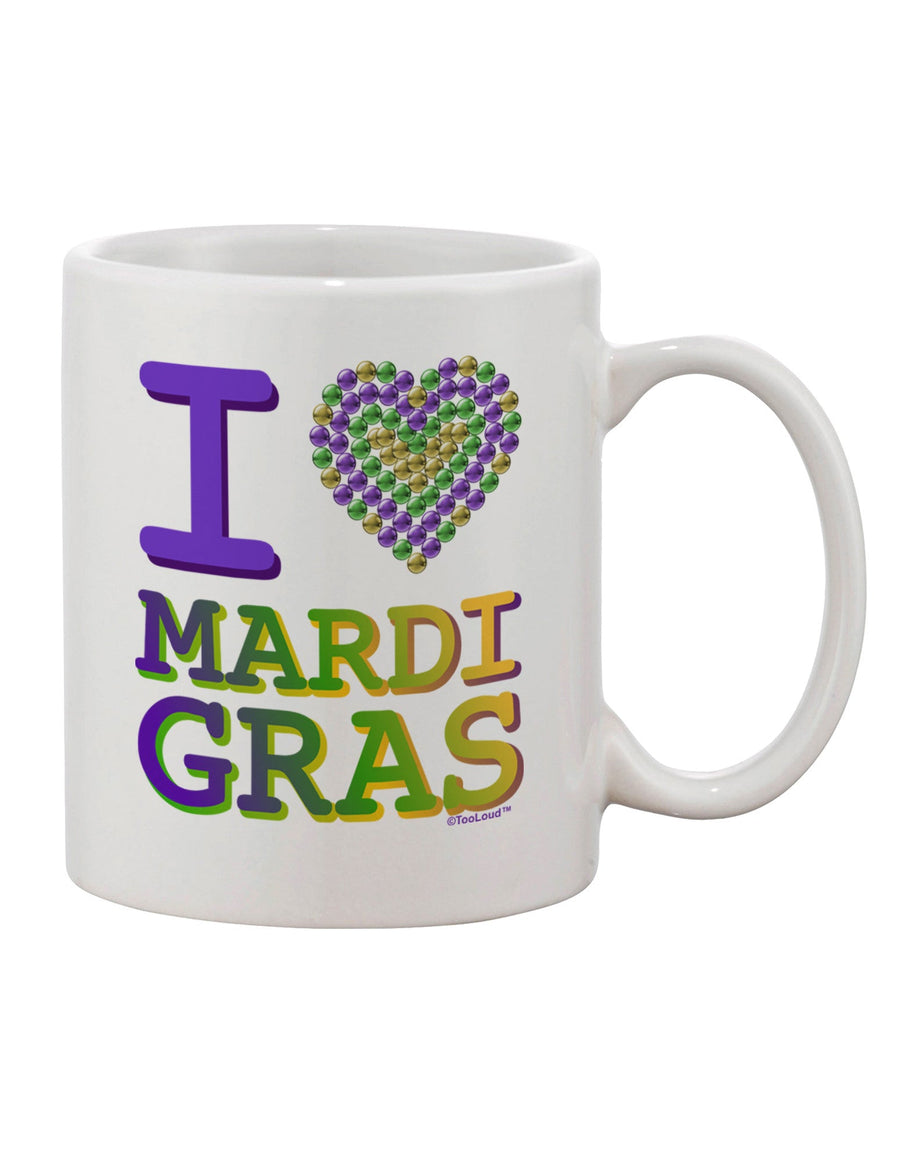 Mardi Gras Inspired 11 oz Coffee Mug - Perfect for Beverage Enthusiasts TooLoud-11 OZ Coffee Mug-TooLoud-White-Davson Sales