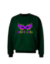 Mardi Gras - Purple Gold Green Mask Adult Dark Sweatshirt by TooLoud-Sweatshirts-TooLoud-Deep-Forest-Green-Small-Davson Sales