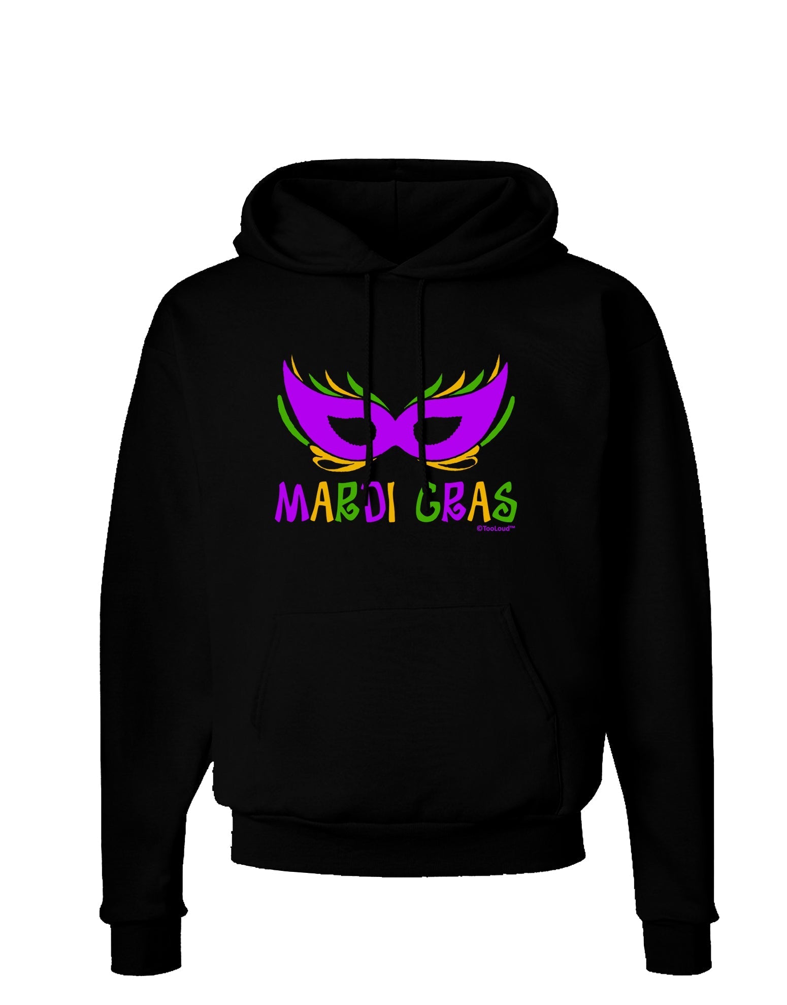 Mardi Gras - Purple Gold Green Mask Dark Hoodie Sweatshirt by TooLoud-Hoodie-TooLoud-Black-Small-Davson Sales