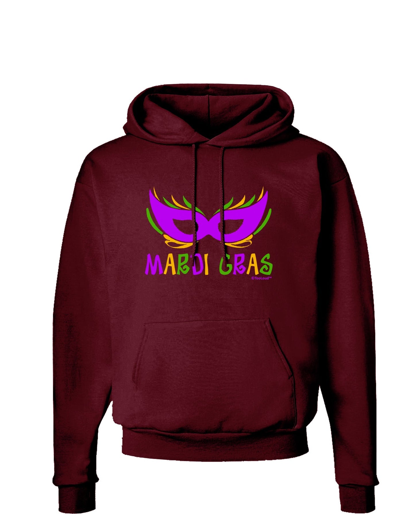 Mardi Gras - Purple Gold Green Mask Dark Hoodie Sweatshirt by TooLoud-Hoodie-TooLoud-Maroon-Small-Davson Sales