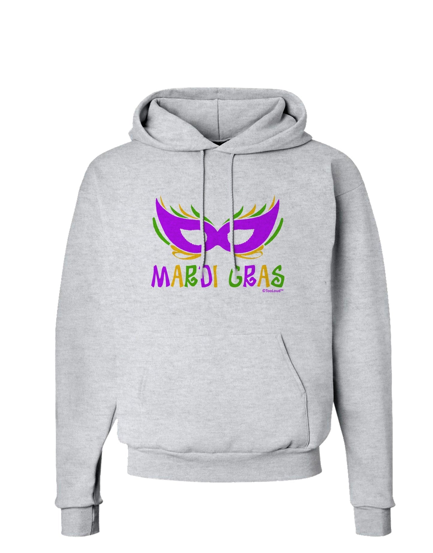 Mardi Gras - Purple Gold Green Mask Hoodie Sweatshirt by TooLoud-Hoodie-TooLoud-AshGray-Small-Davson Sales