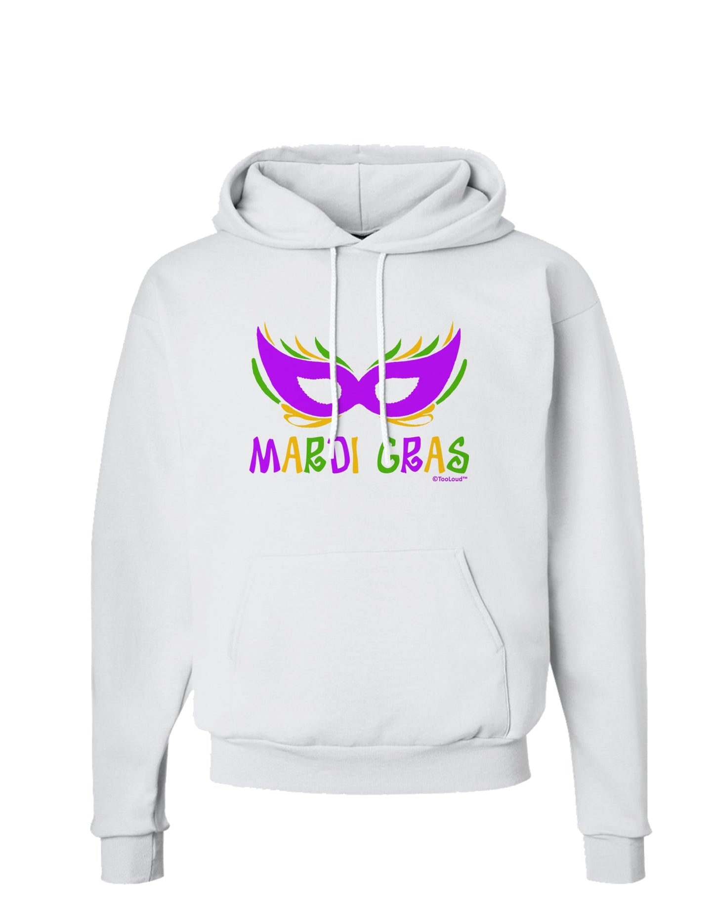 Mardi Gras - Purple Gold Green Mask Hoodie Sweatshirt by TooLoud-Hoodie-TooLoud-White-Small-Davson Sales