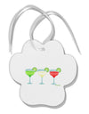 Margaritas - Mexican Flag Colors - Cinco de Mayo Paw Print Shaped Ornament by TooLoud-Ornament-TooLoud-White-Davson Sales