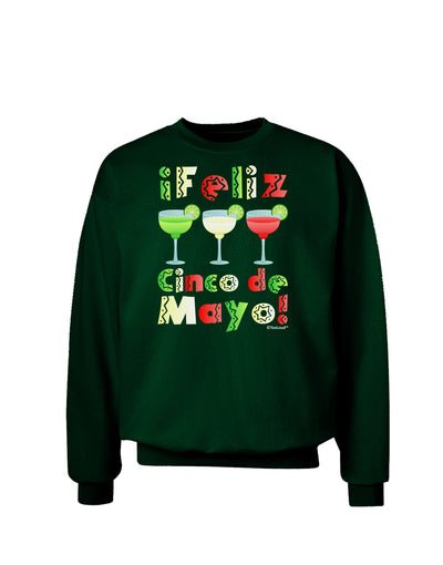 Margaritas - Mexican Flag Colors - Feliz Cinco de Mayo Adult Dark Sweatshirt by TooLoud-Sweatshirts-TooLoud-Deep-Forest-Green-Small-Davson Sales