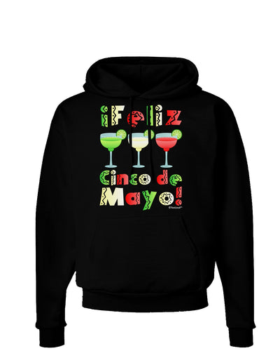 Margaritas - Mexican Flag Colors - Feliz Cinco de Mayo Dark Hoodie Sweatshirt by TooLoud-Hoodie-TooLoud-Black-Small-Davson Sales