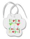 Margaritas - Mexican Flag Colors - Feliz Cinco de Mayo Paw Print Shaped Ornament by TooLoud-Ornament-TooLoud-White-Davson Sales