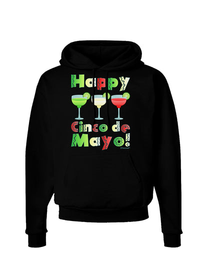 Margaritas - Mexican Flag Colors - Happy Cinco de Mayo Dark Hoodie Sweatshirt by TooLoud-Hoodie-TooLoud-Black-Small-Davson Sales