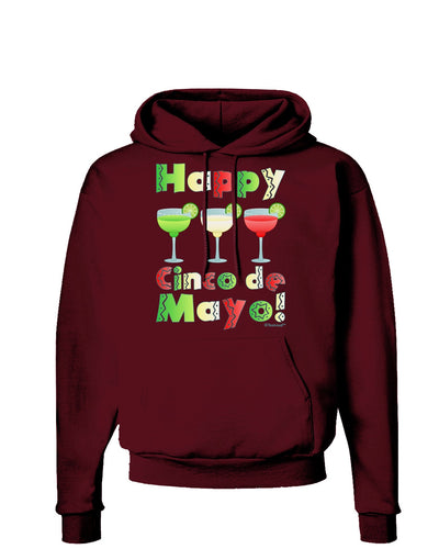 Margaritas - Mexican Flag Colors - Happy Cinco de Mayo Dark Hoodie Sweatshirt by TooLoud-Hoodie-TooLoud-Maroon-Small-Davson Sales