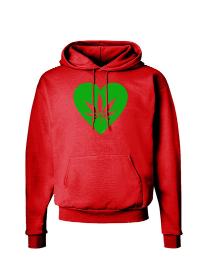 Marijuana Leaf Heart Green Dark Hoodie Sweatshirt-Hoodie-TooLoud-Red-Small-Davson Sales