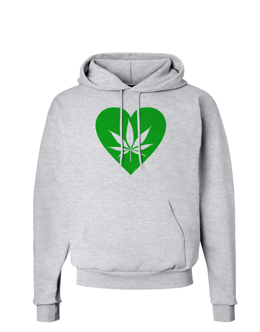 Marijuana Leaf Heart Green Hoodie Sweatshirt-Hoodie-TooLoud-White-Small-Davson Sales