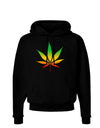 Marijuana Leaf Rastafarian Colors Dark Hoodie Sweatshirt-Hoodie-TooLoud-Black-Small-Davson Sales