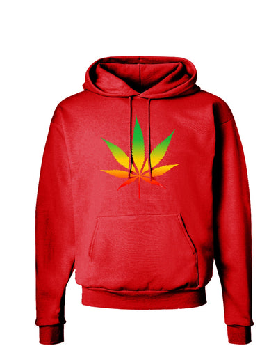 Marijuana Leaf Rastafarian Colors Dark Hoodie Sweatshirt-Hoodie-TooLoud-Red-Small-Davson Sales