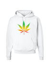 Marijuana Leaf Rastafarian Colors Hoodie Sweatshirt-Hoodie-TooLoud-White-Small-Davson Sales