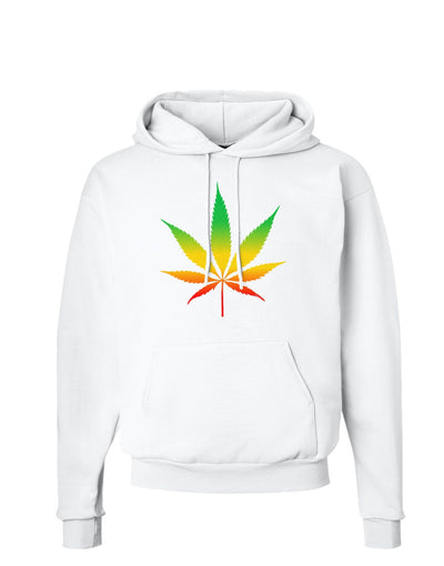 Marijuana Leaf Rastafarian Colors Hoodie Sweatshirt-Hoodie-TooLoud-White-Small-Davson Sales