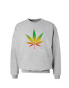 Marijuana Leaf Rastafarian Colors Sweatshirt-Sweatshirts-TooLoud-AshGray-Small-Davson Sales