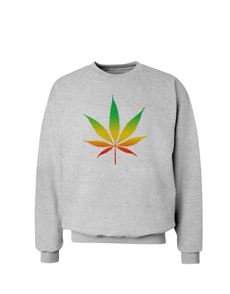 Marijuana Leaf Rastafarian Colors Sweatshirt-Sweatshirts-TooLoud-White-Small-Davson Sales