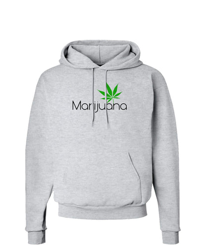 Marijuana Text and Leaf Hoodie Sweatshirt-Hoodie-TooLoud-AshGray-Small-Davson Sales