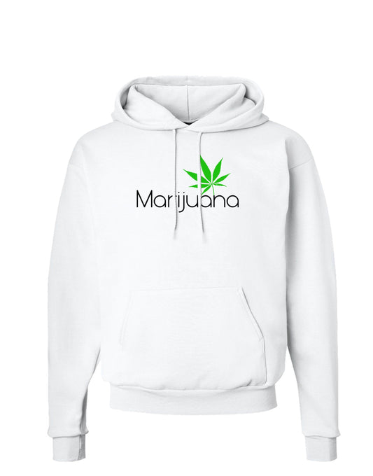 Marijuana Text and Leaf Hoodie Sweatshirt-Hoodie-TooLoud-White-Small-Davson Sales