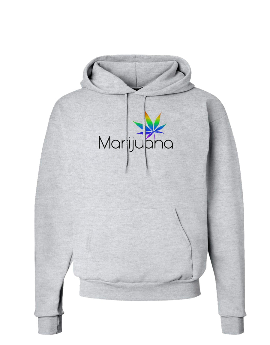 Marijuana Text and Leaf - Rainbow Hoodie Sweatshirt-Hoodie-TooLoud-White-Small-Davson Sales