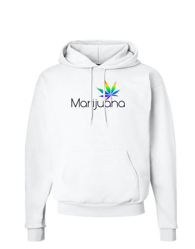 Marijuana Text and Leaf - Rainbow Hoodie Sweatshirt-Hoodie-TooLoud-White-Small-Davson Sales