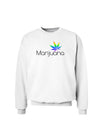 Marijuana Text and Leaf - Rainbow Sweatshirt-Sweatshirts-TooLoud-White-Small-Davson Sales