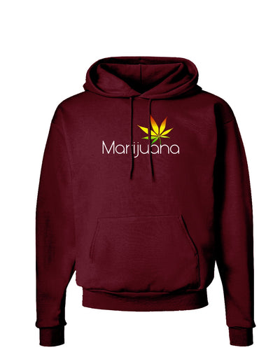 Marijuana Text and Leaf - Rastafarian Dark Hoodie Sweatshirt-Hoodie-TooLoud-Maroon-Small-Davson Sales