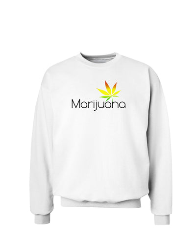 Marijuana Text and Leaf - Rastafarian Sweatshirt-Sweatshirts-TooLoud-White-Small-Davson Sales