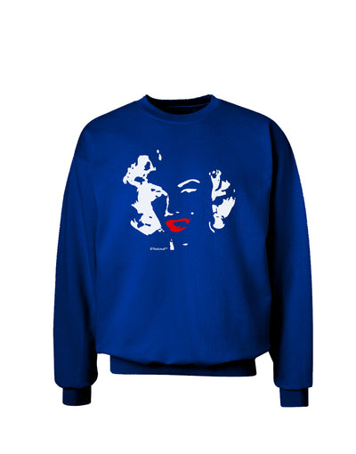 Marilyn Monroe Cutout Design Red Lips Adult Dark Sweatshirt by TooLoud-Sweatshirts-TooLoud-Deep-Royal-Blue-Small-Davson Sales